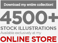 Download my entire collection of royalty-free illustrations on the Norebbo online store