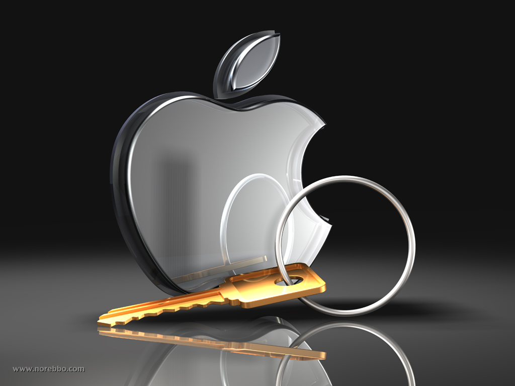 3d metal and glass apple logos