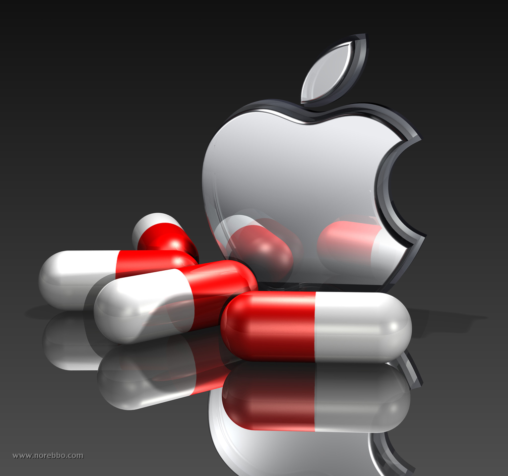 3d metal and glass apple logos