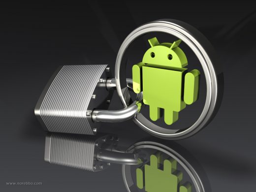 Google Android logos posing with a variety of objects