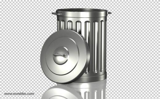 3d illustration of a trash can rendered with an alpha channel (transparent) background