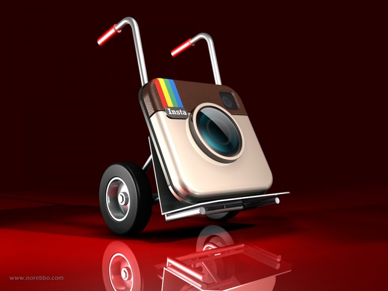 3d Instagram logo and app icon