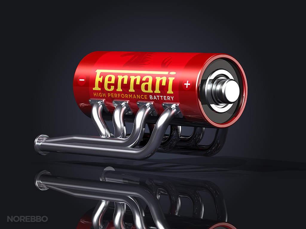 3d Illustrations With Ferrari Logos Norebbo.