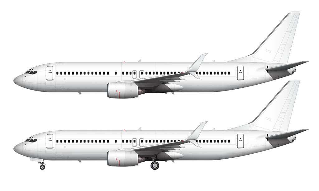 Boeing 737-800 blank illustration templates – Norebbo