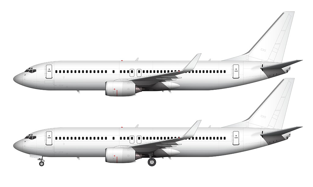 Boeing 737-800 blank illustration templates – Norebbo