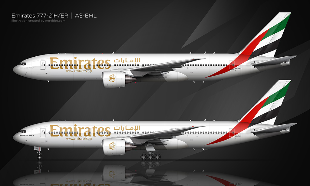 Emirates Boeing 777-200ER Illustration