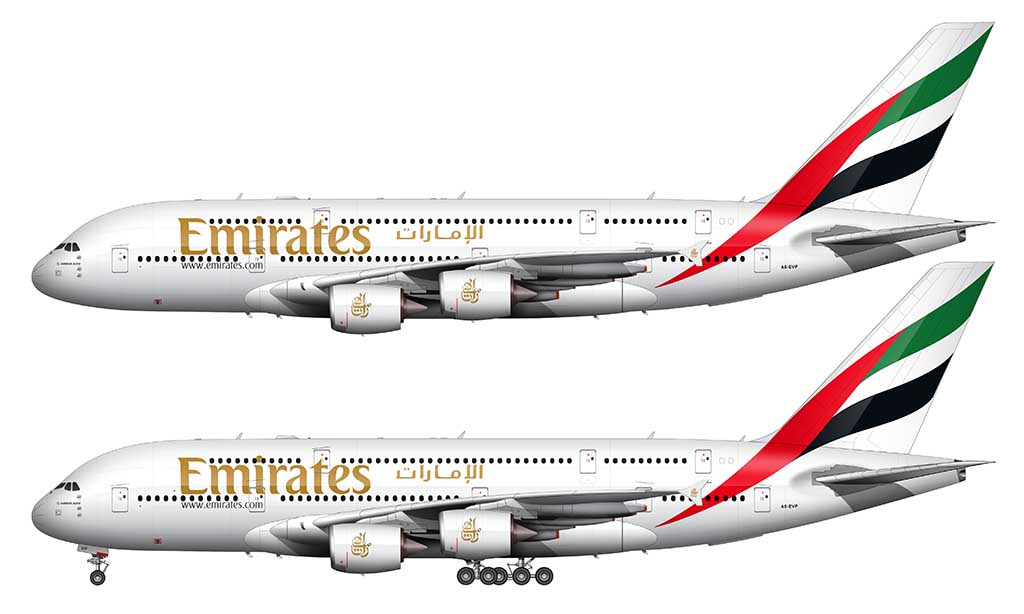 Emirates livery on the Airbus A380