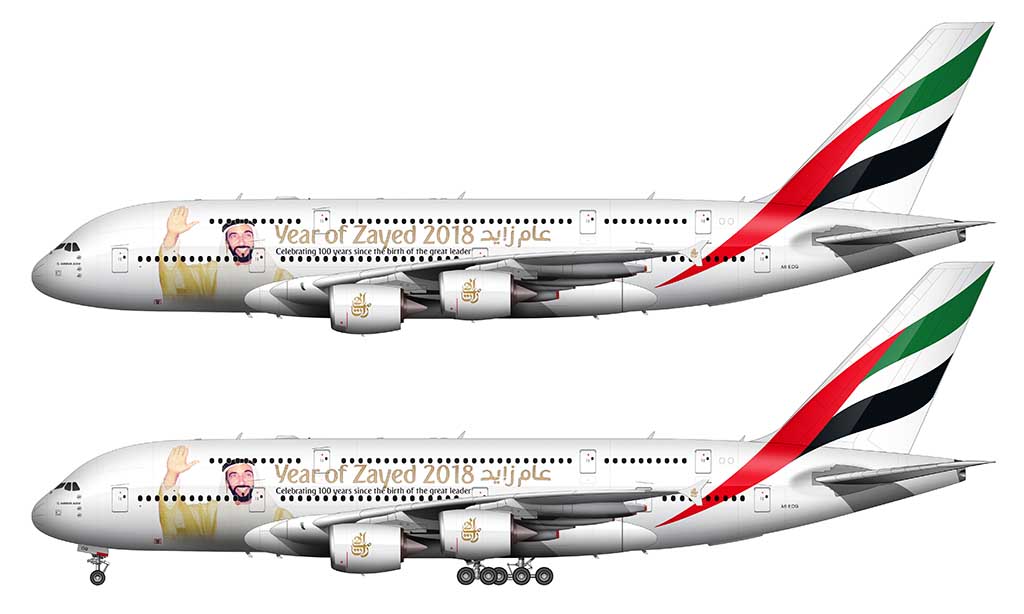 Emirates Year of Zayed 2018 livery airbus a380