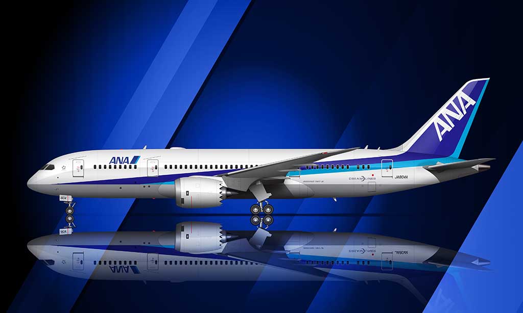 A closer look at the ANA (All Nippon Airways) livery