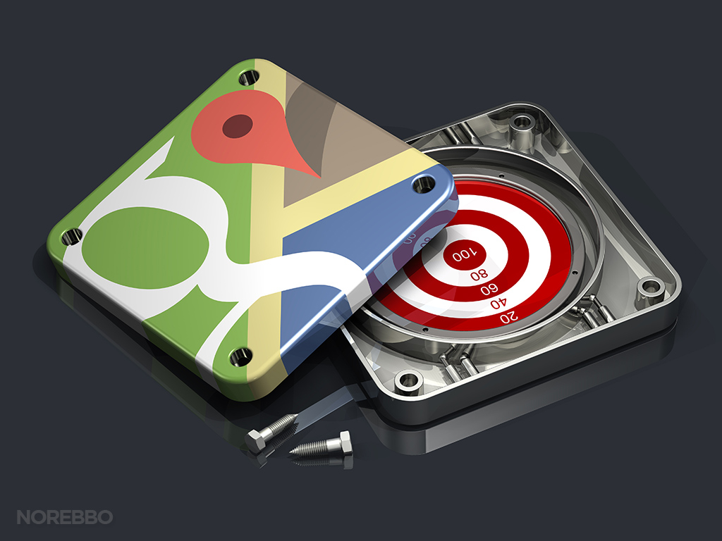google maps app icon with target image