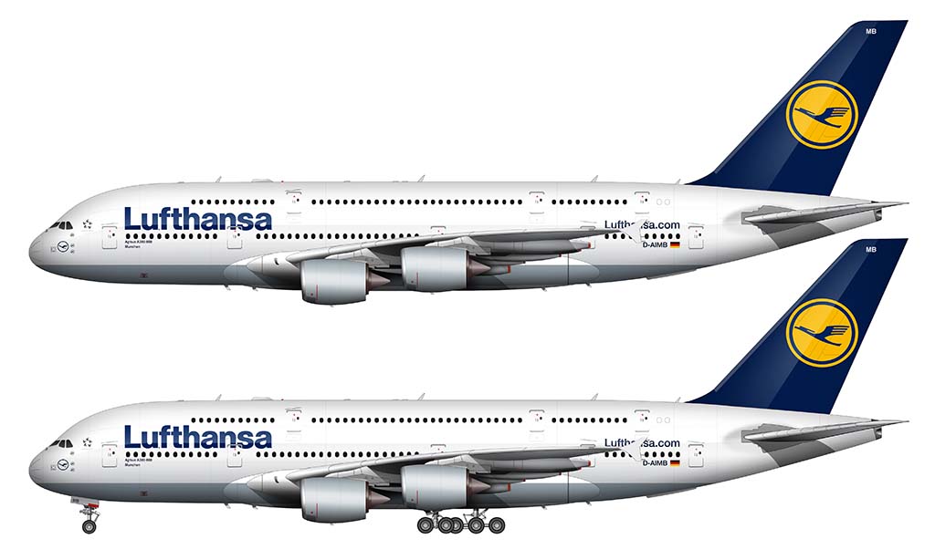 Airbus A380 in the Lufthansa livery