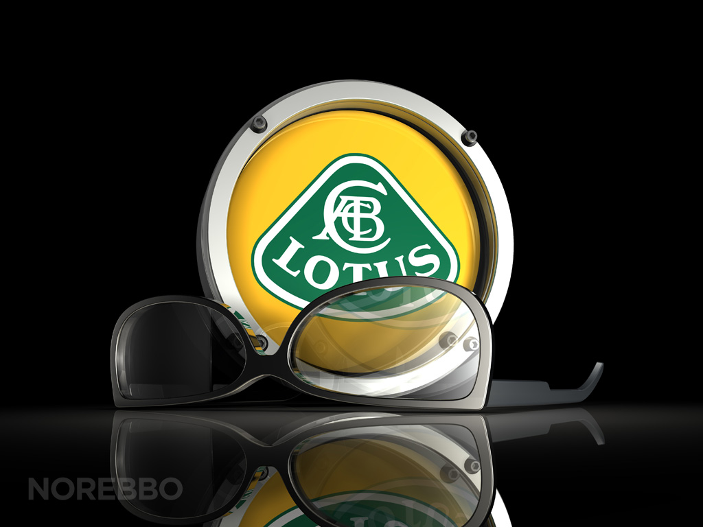 sunglasses and lotus logo