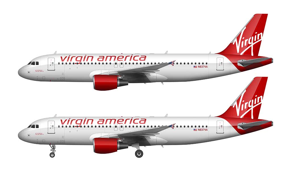 Virgin America A320 livery