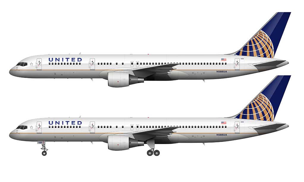 united continental globe livery Boeing 757-200