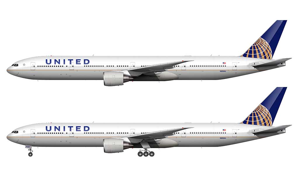 777-300/ER United Continental globe livery