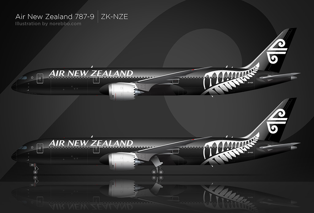 Air New Zealand Boeing 787-9 Illustration