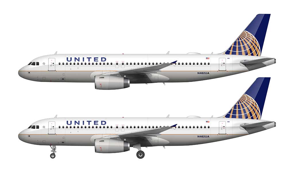 United Airlines A320 livery