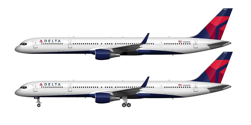Delta Air Lines Boeing 757-300 side view