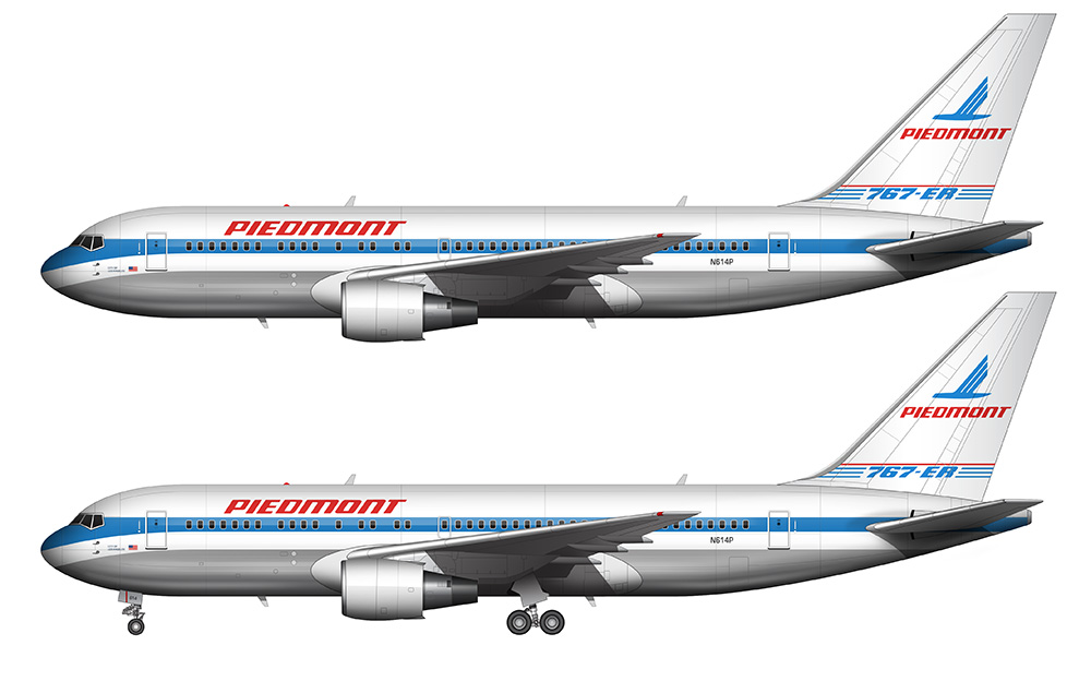 Piedmont Airlines 767-201/ER illustration