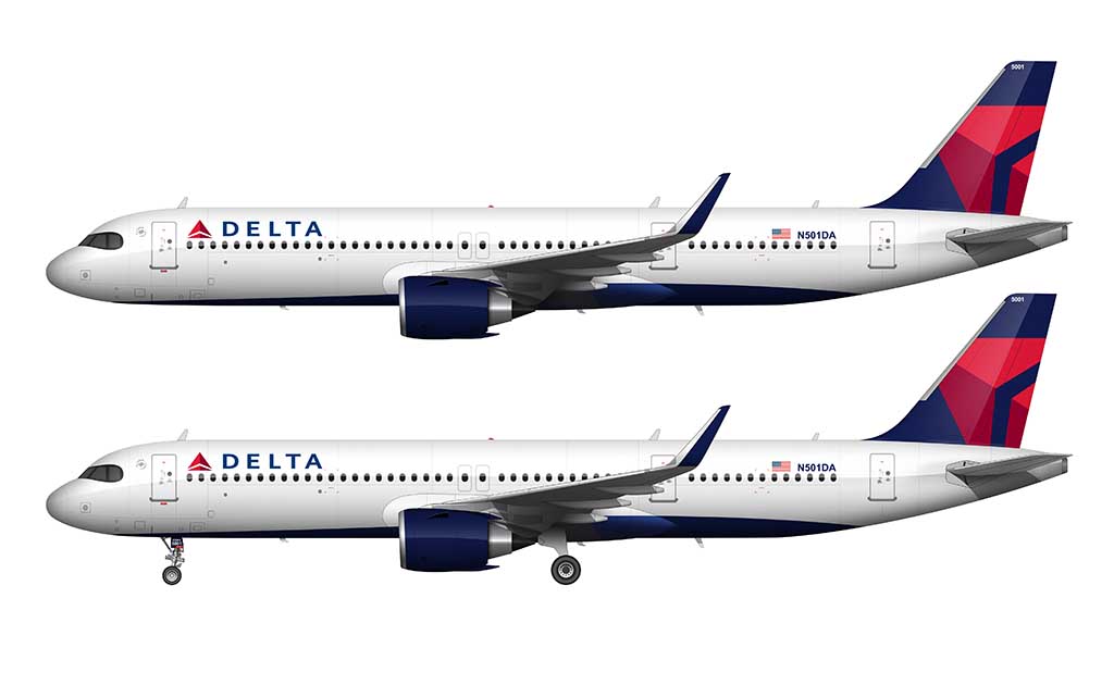 Delta Air Lines A321-271NX side view