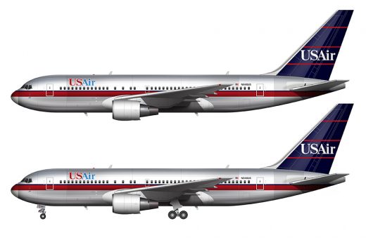 USAir 767-201/ER side view illustration
