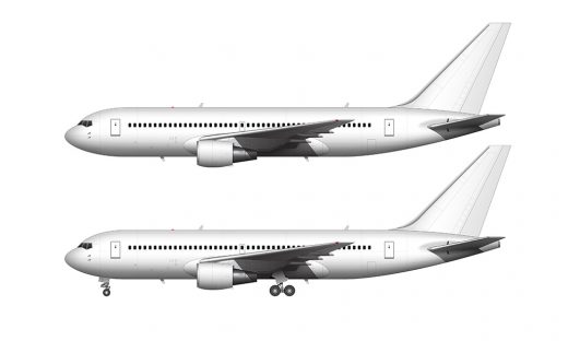 Boeing 767-200 blank illustration templates