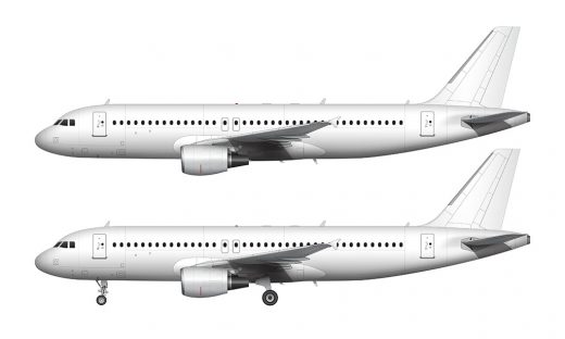 Airbus A320 blank illustration templates