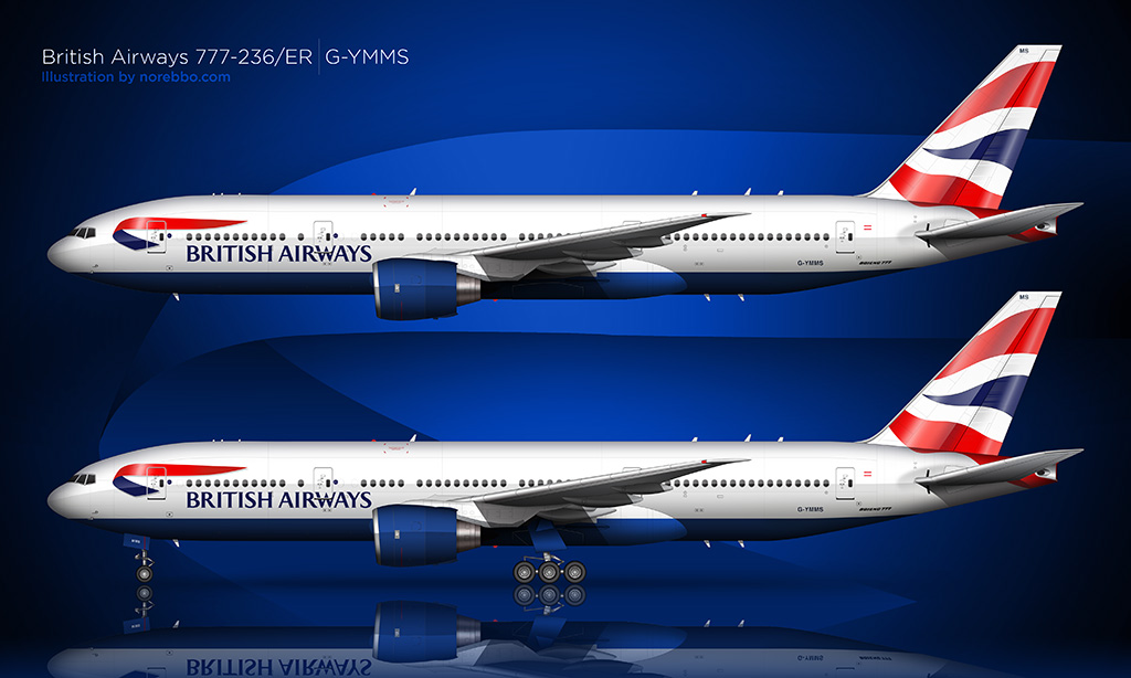 A closer look at the British Airways livery