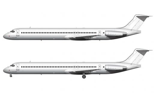 McDonnell Douglas MD-82 / MD-83 / MD-88 blank illustration templates