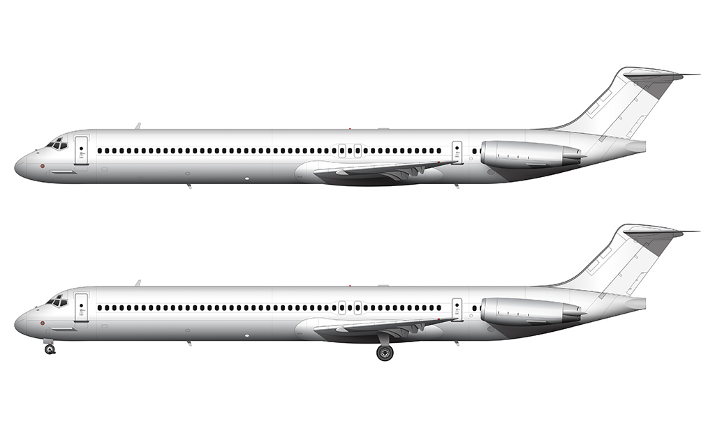 MD-80 side view blank