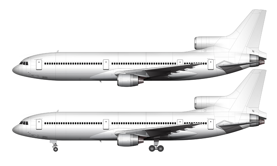 all white lockheed l-1011 template