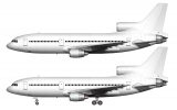 all white lockheed l-1011 tristar side view