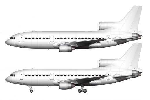 Lockheed L-1011-500 blank illustration templates