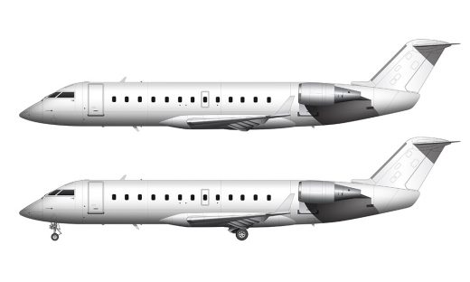 Bombardier Canadair Regional Jet 200 blank illustration templates
