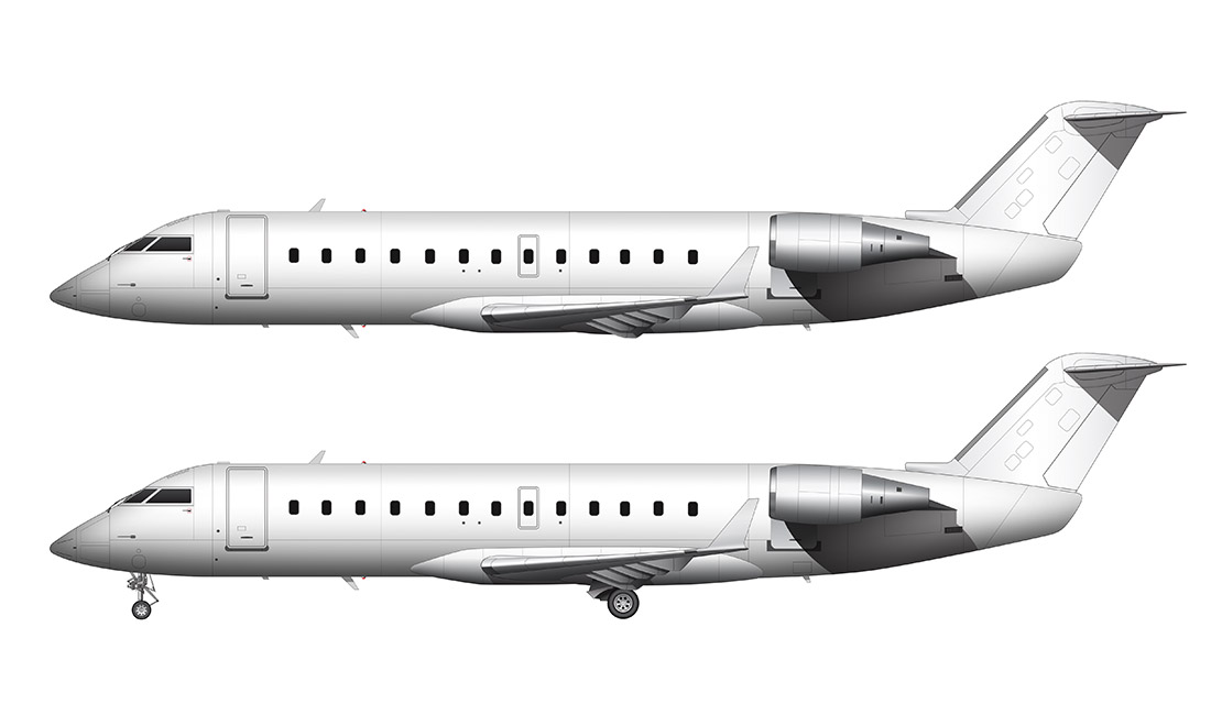 CRJ-200 all white side view