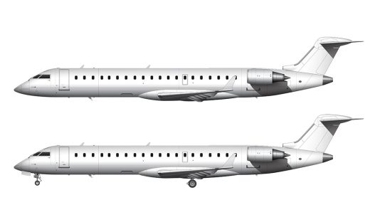 Bombardier Canadair Regional Jet 700 blank illustration templates