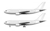 airbus a310 side view all white