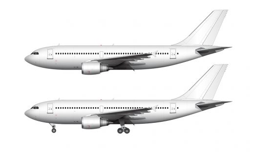 Airbus A310-300 blank illustration templates