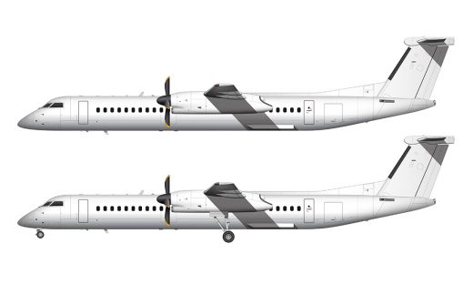 Bombardier DHC-8-402 Q400 blank illustration templates