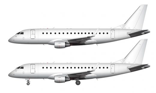 Embraer ERJ-175 blank illustration templates