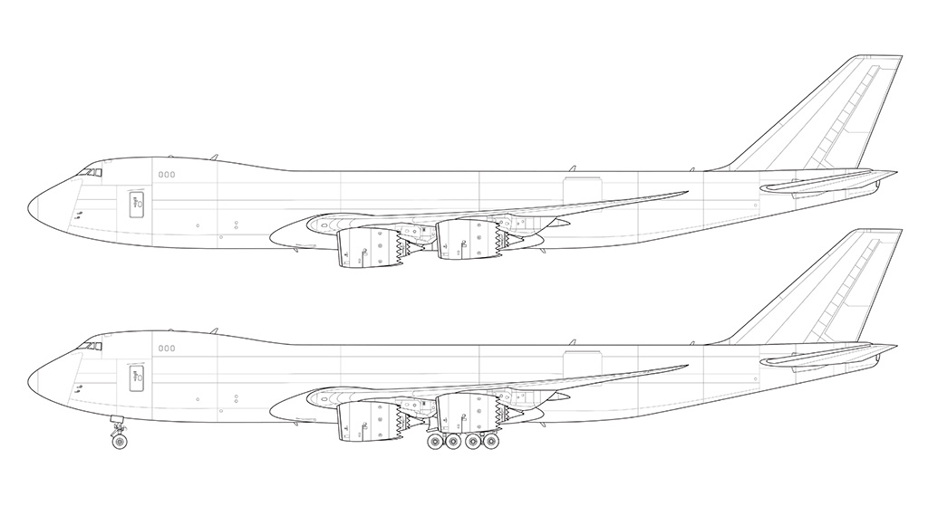 747-8F line drawing side view