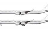 all white a340-600 side view