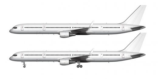 Boeing 757-300 blank illustration templates