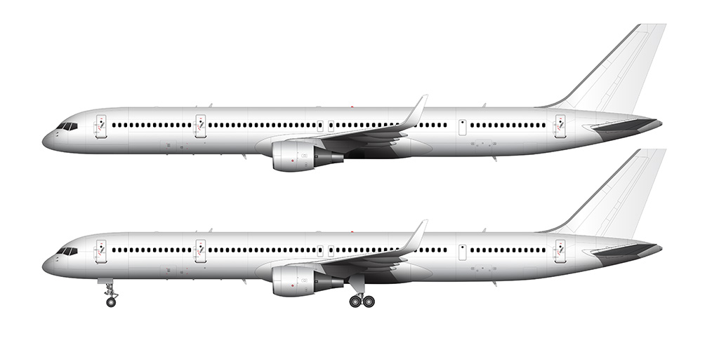 757-300 template side view white