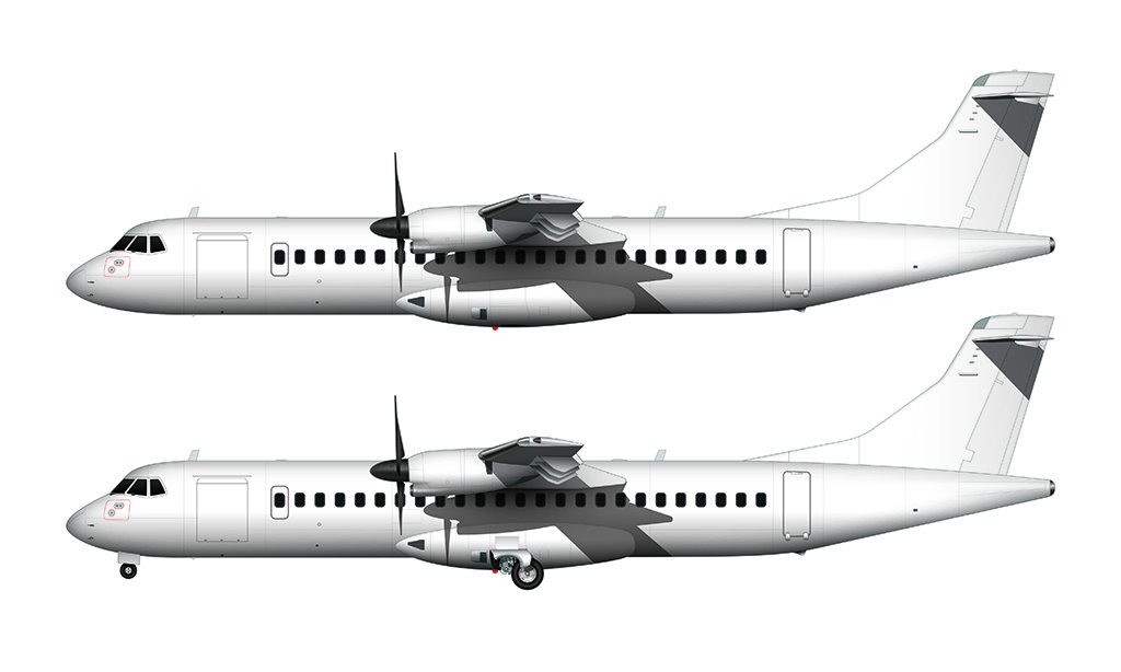 ATR 72 all white side view