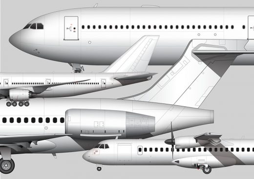 How to add realistic color and highlights to my free side view airliner templates