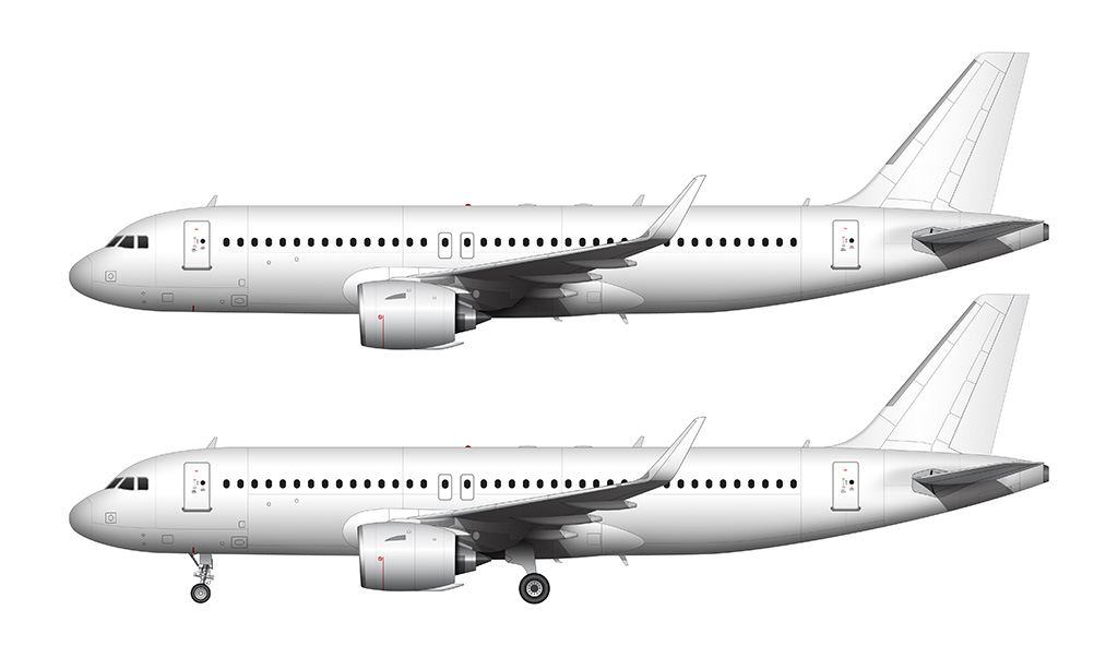 Airbus A320 NEO blank illustration templates