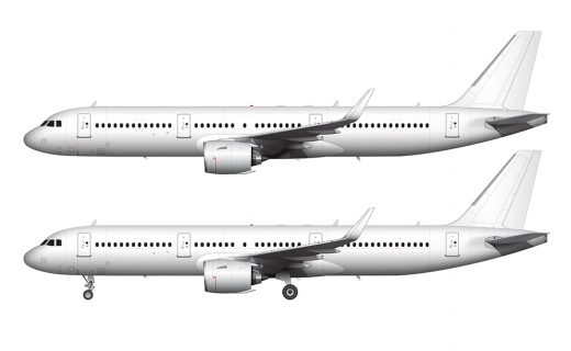 Airbus A321 NEO blank illustration templates