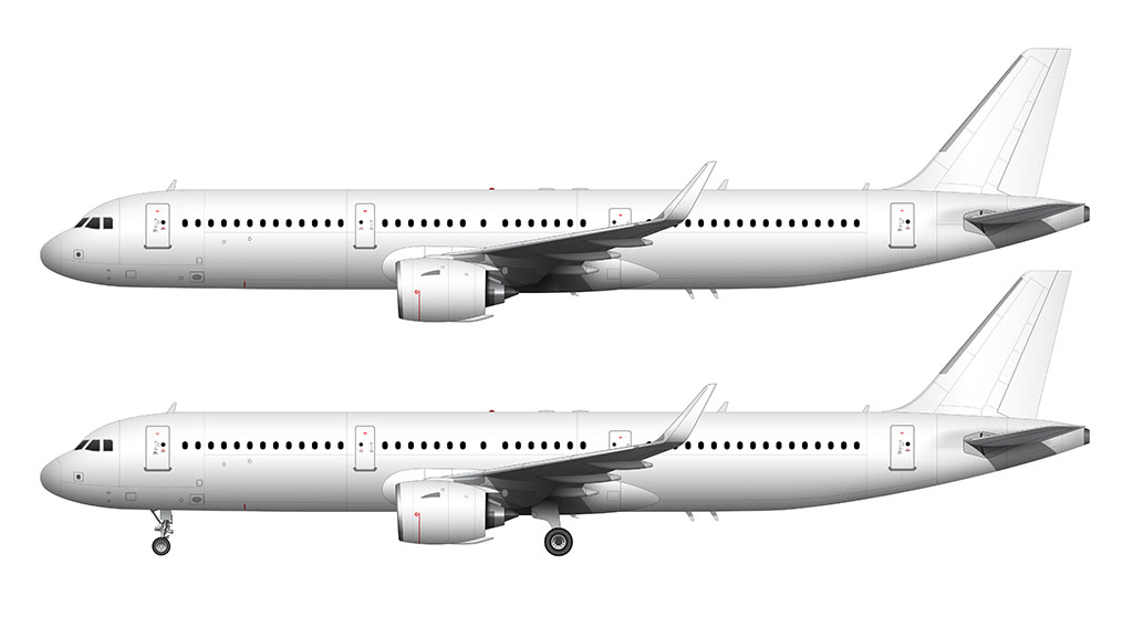 A321 NEO side view no livery