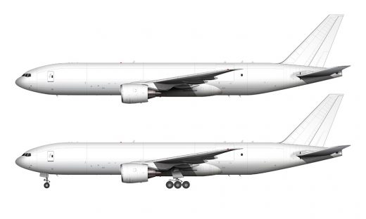 Boeing 777F blank illustration templates